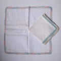 Vintage Embroidered & Crocheted Handkerchiefs – Set of 2, Mid-20th Century Cotton Linens