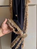 Black Chiffon Dupatta Golden Zari Border Scarf Chunni Chunri Golden Zari Work Border Dupatta