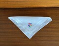 Ladies Handkerchief, sheer white with colorful tulips. Vintage.