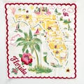 Vintage FLORIDA Handkerchief, Souvenir Hankie, State Map