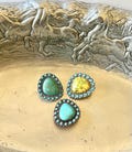 Wild Rag Scarf Slide -Navajo cluster conch stones  - cowgirl punchy squash blossom