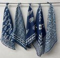 Set of 5 Blue mud printed Bandana Hand Block Print Bandana Scarves | Face & Neck Wrap,gift for her ,custum option available, bulk discount.