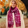 Personalized Name Winter Scarf with Snowflake Pattern, Custom Christmas Gift for Him or Her, Soft Warm Tassel Scarf in 5 Colors