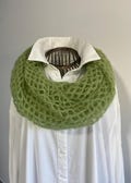 NEW, lime green neck warmer, women's, crochet, mohair and silk