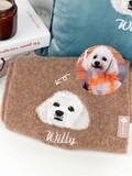 Custom Embroidered Pet Portrait Scarf,Personalized Pet Face and Name Scarf,Winter Pet Scarf，Gift for Pet Lover,Pet Memorial Gift