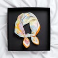 Pastel 100% Silk Scarf: Elegant Square Neckerchief, Head Wrap, Bag Accessory