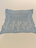 Vintage Blue ARIZONA Handkerchief Cactus Souvenir Open Filet Crochet Lace Hankie Thin Linen Gift for Collector