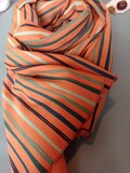 Unisex Fleece Scarf in Oeko-Tex® Cotton, Orange with Colorful Stripes | Made in France, Usual or Sportswear, Scarf Cotton, Gift Idea