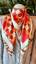 Limited Edition 100% Silk Twill Scarf - Exclusive Floral & Geometric Elegance