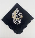 Evening black handkerchief, Funeral handkerchief, Formal black handkerchief