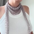 Soft Silver Sequin Wrap Scarf – Multiway Accessory for Neck or Waist