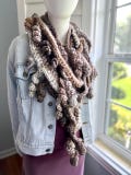 Handmade Crochet Statement Scarf: Merino Wool, Alpaca, Earth Tones