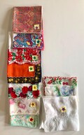 Soft Yummy Vintage Handkerchiefs | Christmas | Liberty of London Tana Lawn | Floral | Embroidery 50s 60s 70s | Pink Rose RN 14193