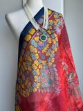 Ethnic Pichwai Maroon Printed Assam Silk Dupatta
