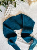 Handmade Dark-blue Cashmere Sofie Scarf: Soft Knit Shawl, Elegant Fall Accessory