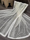 Embroidered White Net Dupatta /Stole/Wrap/ Lightweight Dupatta/ Ships from Ohio