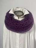 NEW, purple choker, women's, crochet, mohair and silk