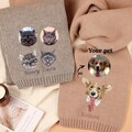Personalized Pet Face and Name Scarf,Custom Embroidered Pet Portrait Scarf,Winter Pet Scarf,Christmas Gift,Gift for Dog Mom/Dad