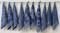 Set of 10 Hand block Printed Bandana  made with 100% organic cotton Handkerchief/Necktie/Hairbun