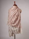 Striped Fine Wool Shawl with Hand Tilla Embroidery
