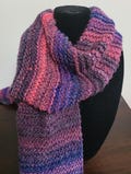 Sweet Lullabiez Handmade Vivid Violet Scarf Violet Purple Fuchsia Pink Black Super Long Wide Knit Wool Blend Stripe Scarf Ombre Stripe 156