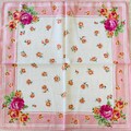 Vintage Ralph Lauren Handkerchief: Floral Cotton Pocket Square (19x19 inches)