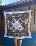 Traditional Eastern European and Central Asian square scarf | 100% cotton from Uzbekistan | Russian Ukrainian Moldovan Belarussian Shawl