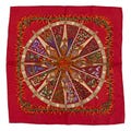 Hermes Silk Scarf Carre 45 "Aux Pays des Epices" Red Silk Scarf