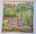 Vintage Ralph Lauren Silk Scarf Garden Floral Print Square 34" Botanical Flowers