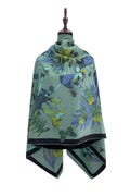 Vintage Yoshie Inaba Silk Scarf Floral Scarves Neckwear Accessories Yoshie Inaba Shawl Rectangle Scarf Japanese Foulards Wrap Neck Scarf Top