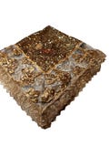 Gold Sequins Church Lap Scarf with Gold Ribbon Lace Trim First Lady Lap Scarf Sequins Lap Cover Sequins Lap Cloth Ready to Ship As Is
