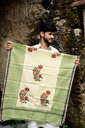 Jaipuri Print Unisex Green Forest Shape Design Shawl
