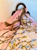 100% Silk Luxury Van Gogh Baby Pink Scarf, Almond Blossom Art Print, Elegant Wrap, Perfect Gift for Mom, Gift for her, Silk Scarf, Valentine