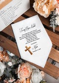 Son Handkerchief Gift from Mom – Religious Design with Pale Gold Cross Symbol – Thoughtful Keepsake for Any Occasion, 1480