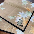 Vintage Kyoto Yuzen Handkerchief | 1985-86 Japanese Maple Leaves & Golden Phoenix | Brown Cotton 42cm (16.5”) | Made in Japan