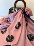 100% Silk Luxury Scarf – Navy Blue and Blush Pink, Elegant Shawl for Weddings, Parties, Gift for Her, Mother’s Day, Anniversary, Valentines
