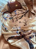 100% Premium Silk Large Scarf-Van Gogh Almond Blossoms Inspired Shawl- Luxury Wrap Special Birthday Gift for Her| Personalised Gift box, Mom