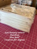 Custom Shipping Only for ALYSSA - 230 Luxury Cotton Hankies, Size 8x8"