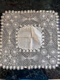 Antique Nanduti Beige Lace Hankie, Wedding Lace Hankie