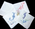 Choose 1**Vintage Monogram Letter "N" in Blue, Pink, White Lace Wedding Handkerchiefs#71