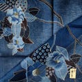 Japanese Vintage Handkerchief Graphic Tsubaki on Indigo Blue 21 x 21 inches I Free Shipping 35USD+ (Auto in Cart)