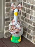 Porch Goose Harvest flannel scarf and bow set, fall accessories, goose accessories, porch goose, goose fashion, school goose, scarf set