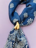 Raindrop Gold Vintage Upcycled Bandana Slide