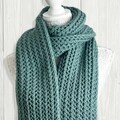 Duck Egg Chunky Knit Scarf, Unisex Winter Accessories, Birthday Gift for Best Friend