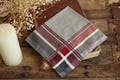 Vintage 1960s Men's Handkerchief, Grey and Red Tartan Plaid Cotton Man's Hankie,  Pocket Square