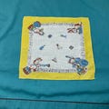 Childrens Hanky Hankie Bear, Rabbit and Chick Vintage Handkerchief
