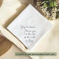 Personalized Groom Wedding Handkerchief Embroidered-Hankie For Groom Handkerchief-Wedding Gift for Groom from Bride-Husband To Be Gift