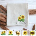 Personalized Sunflower Embroidered Handkerchief, Custom Sunflower Handkerchiefs, Sunflower Gifts Women, Get Well Gift, Floral Gifts For Her