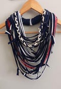 Boho Scarf Necklace, Fabric Statement Necklace, Handmade Textile Jewelry, Festival Necklace, Multilayer Necklace, Upcycled Gift for Her
