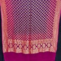 Purple and Magenta Banarasi Bandhani Dupatta - 80 grams pure Georgette - Handwoven